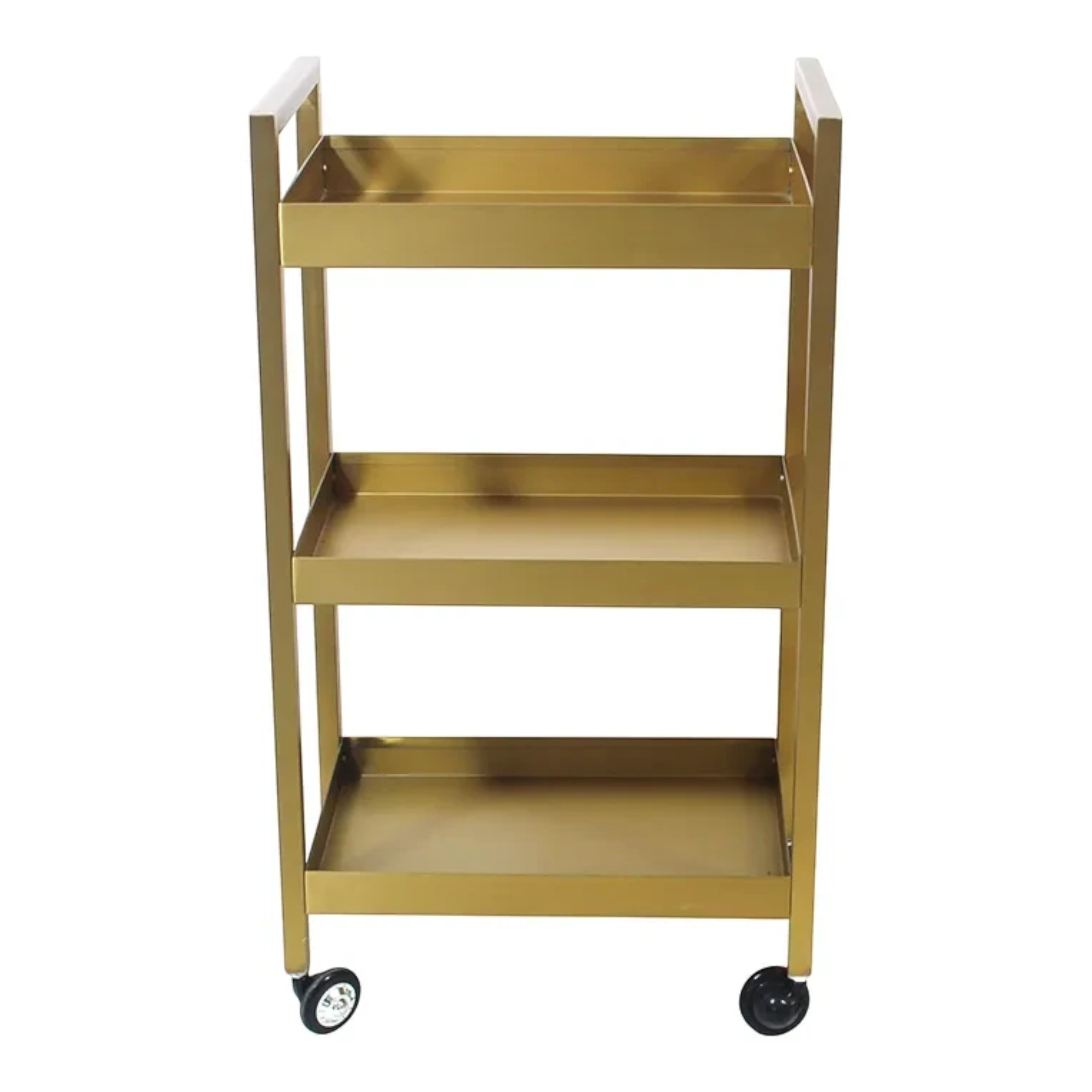 MK BEAUTY BED gold carbon steel beauty trolley with three shelves and smooth rolling castors for salon use