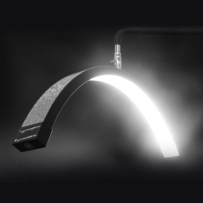 MK BEAUTY BED premium black diamond half moon LED light with adjustable touch screen controls for beauty treatments.