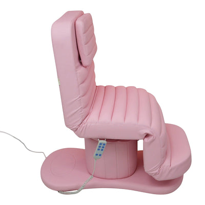 MK BEAUTY BED premium electric salon bed in pink PU leather with adjustable backrest and handheld remote control