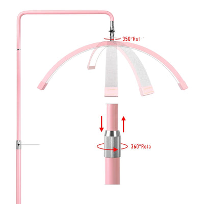 MK BEAUTY BED pink half moon LED light with adjustable rotating head and stand for professional beauty treatments